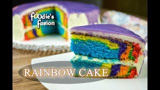 চুলায় রেইনবো কেক তৈরীর রেসিপি  Rainbow Cake Recipe Bangla  Chulay Easy Rainbow Cake [upl. by Niatsirhc]