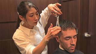 💈ASMR Full Male Grooming Package by Japanese Lady Barber Kokoro at Premium Barbershop Hiro Ginza [upl. by Arabela45]