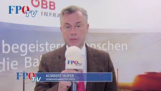 Verkehrsminister Norbert Hofer quotBahn wird zukünftig noch schneller und sicherer werdenquot [upl. by Yeargain]