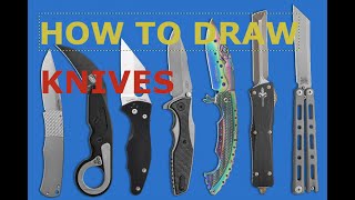 How to draw Knives Daggers and other sharp objects 1080P HD [upl. by Saunders365]