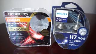 OSRAM NIGHT BREAKER 200 vs Philips RacingVision GT200 [upl. by Aaron]