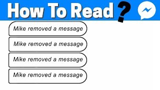 How To Read Deleted Messages On Messenger  Removed a message [upl. by Georas]