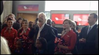 Sir Richard Branson celebrates Virgin Americas Love Field arrival [upl. by Kallista]