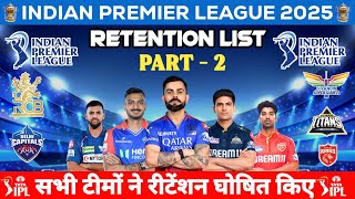 Indian Premier League 2025  Retention List  Part  2  Virat Kohli RCB Captain🔥 IPL 2025 [upl. by Ingraham]