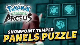 Snowpoint Temple PANELS PUZZLE Solution Rock Ice Steel Puzzle  Pokemon Legends Arceus [upl. by Lach61]