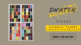 SWATCH Kissho Sumi GansaiNihonga Sumi  Japanese Watercolour Set of 100 [upl. by Zurciram]