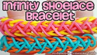 Rainbow Loom Infinity Shoelace Bracelet with One Loom [upl. by Mairym]