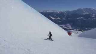 Pat Burgener amp David Habluetzel in Laax Worlds biggest HalfPipe [upl. by Eekaz527]