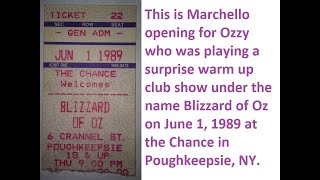 MARCHELLO Live June 1 1989 THE CHANCE Poughkeepsie NY open for Ozzy secret show AOR Glam 80s Metal [upl. by Anirtruc]