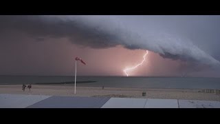 Storm  Arcus Shelf Cloud over the sea Belgium [upl. by Bathsheba]