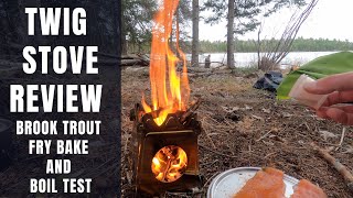 Twig Stove Review Cooking a Brook Trout and Boil Test [upl. by Eseret]