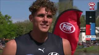 Charlie Curnow  AFL Longest Kick 2022 [upl. by Fredie]