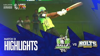 Lanka T10 Super League 2024 I Match 3 Highlights I Kandy Bolts vs Galle Marvels [upl. by Crandale]