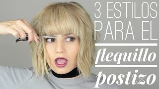 3 Peinados fáciles para cabello corto con flequillo  How to use clipon bangs  Maiah Ocando [upl. by Norad]