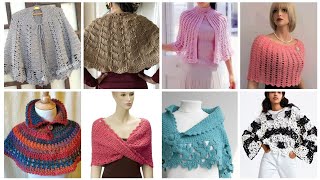 Extremely gorgeous upcoming fashion trends crochet knit caplets shawls pattern ❤️ crochetknit 2025 [upl. by Sarina]