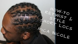 TUTORIAL  HOW TO RETWIST amp STYLE SHORT LOCS [upl. by Yema]