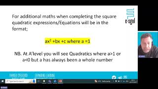 Additional Maths GCSE  Completing the square [upl. by Anohsal]