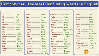 300 Commonly Confused Homophones in English from A to Z [upl. by Annayad]