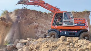 Excavator jackhammer Breaking Mountain To Remove Unwanted Private Area [upl. by Amihsat]