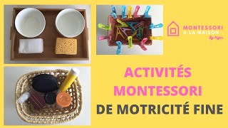 3 Activités de Motricité Fine Montessori pour les petits de 2 à 4 ans [upl. by Refynnej]