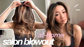 AT HOME SALON BLOWOUT TUTORIAL  haircare routine products I use everyday  Colleen Ho [upl. by Phillis]