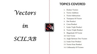 SCILAB TUTORIAL  VECTORS  SCILAB FOR BEGINNNERS [upl. by Arin]