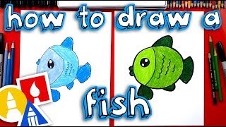 How To Draw A Cartoon Fish for young artists [upl. by Silvano838]