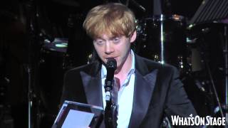 Rupert Grint accepts the WhatsOnStage Award for Best London Newcomer [upl. by Ahtaela604]