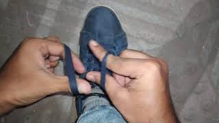 Jutar fita badha slow motion জুতার ফিতা বাধা শিখুন সবচেয়ে সহজ উপায়ে  how to tie shoe lace [upl. by Dinny]