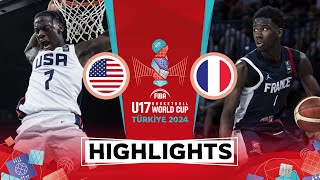 USA 🇺🇸 vs France 🇫🇷  Highlights  FIBA U17 Basketball World Cup 2024 [upl. by Prochoras845]