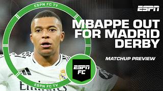 Can Real Madrid survive without Kylian Mbappe against Atletico Madrid  ESPN FC [upl. by Thissa]