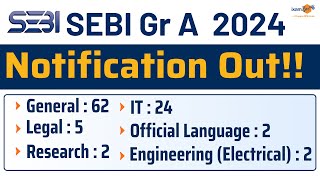 SEBI Grade A 2024 Notification Out  SEBI Grade A 2024  Total 97 Vacancies  Complete Details [upl. by Godden]