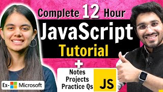 JavaScript Tutorial 2024 for Beginners to Pro with Notes Projects amp Practice Questions [upl. by Kcered]