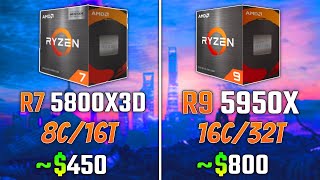 RYZEN 7 5800X3D vs RYZEN 9 5950X  Test in 5 Games  1440p [upl. by Resaec]