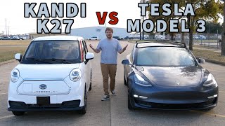 Drag Race Tesla Model 3 Performance vs Kandi K27 [upl. by Corny440]