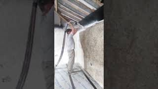 Spraying hempcrete and plaster at Shotesham [upl. by Tracie]