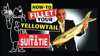 How To Fillet A Yellowtail In A Suit And Tie 😮 And Make Yellowtail Recipes From Fish Filleting [upl. by Meta989]