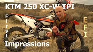 2018 KTM 250 XCW TPI First Thoughts  Does fuel injection on this 2 stroke perform [upl. by Joeann]