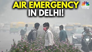 Delhis Air Quality Hits Alarming Levels AQI Touches 500 In Several Areas  Delhi Pollution  N18V [upl. by Nyladnek]