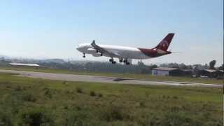 Air Madagascar A340 atterrissage Ivato [upl. by Akerue74]