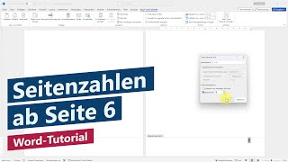 Word Seitenzahlen ab Seite 6 beginnend mit 1 – Formatierung für wissenschaftliche Arbeiten [upl. by Varion]