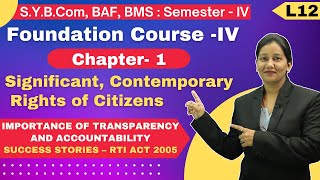 SYBCOM  Foundation Course 4  Semester 4  Chapter 1  Significant Rights of Citizens  Lecture 12 [upl. by Fanny]