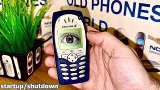 Ericsson T65 startup and shutdown  by Old Phones World [upl. by Omocaig134]