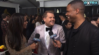 James Corden Opens Up on His Nerves on the Grammys Red Carpet [upl. by Wyatan]