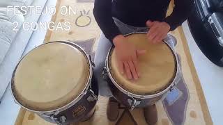 How to play Festejo on 2 congas Afro Peruvian Rhythms [upl. by Maharva]