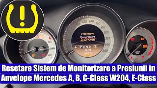 Cum resetezi Sistem Monitorizare Presiune Anvelope TPMS MercedesBenz A B CClass W204 EClass [upl. by Awahsoj331]