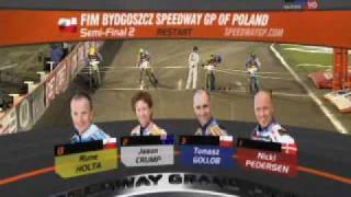 FIM Bydgoszcz Speedway GP of Poland 2009  SemiFinal 2 second restart [upl. by Lothario]