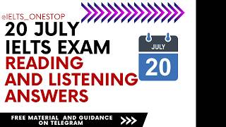 20 July ielts reading and listening answers 20 July 2024 ielts exam review ielts reading answers [upl. by Josselyn613]