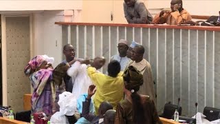 Sénégal une bagarre lors dun débat à lAssemblée nationale [upl. by Annairdna]