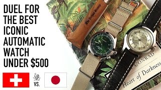 The Best Iconic Automatic Watch Under 500 Duel  Seiko quotAlpinistquot SARB017 Vs Hamilton Khaki King [upl. by Nivle]